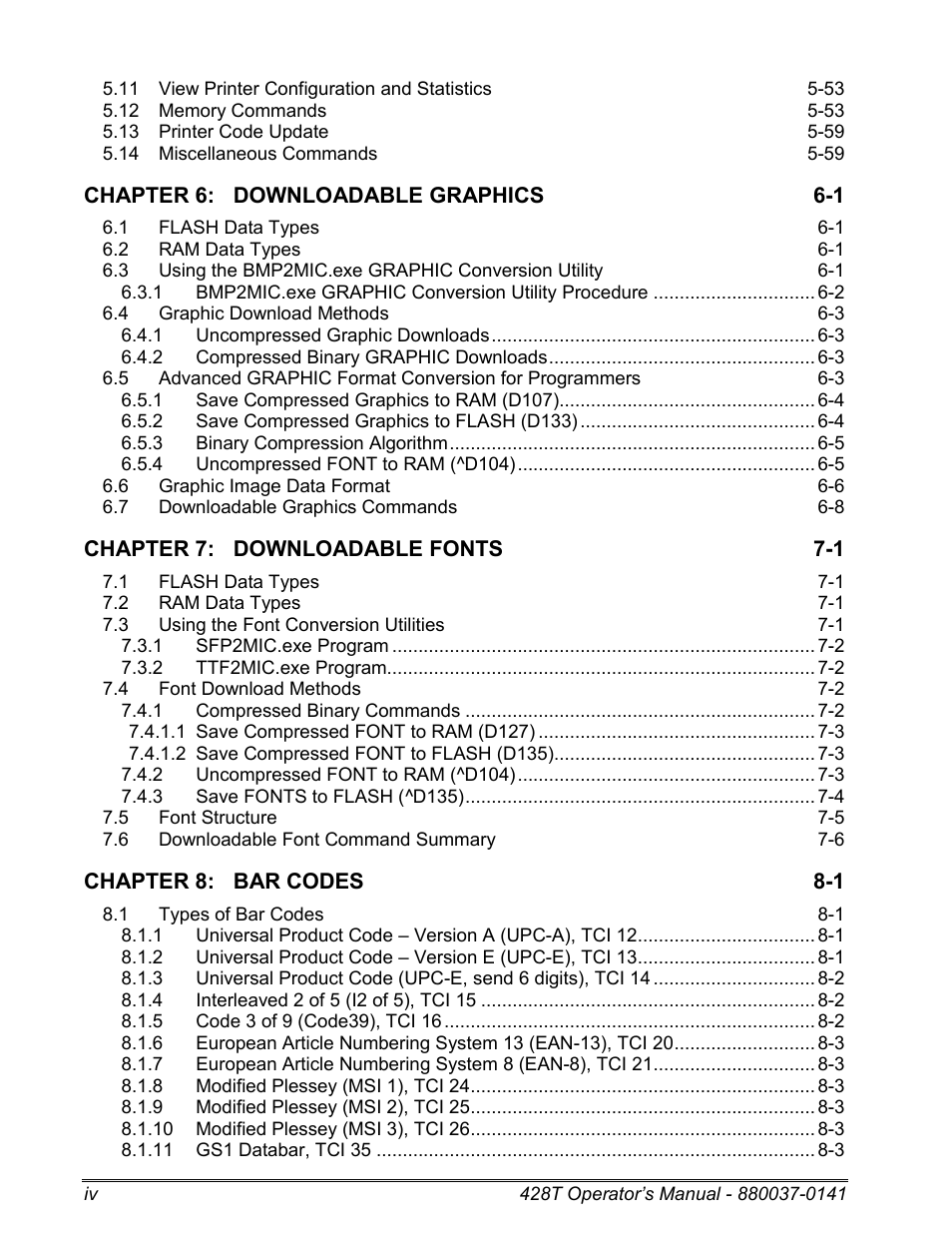 Microcom 428T User Manual | Page 8 / 249