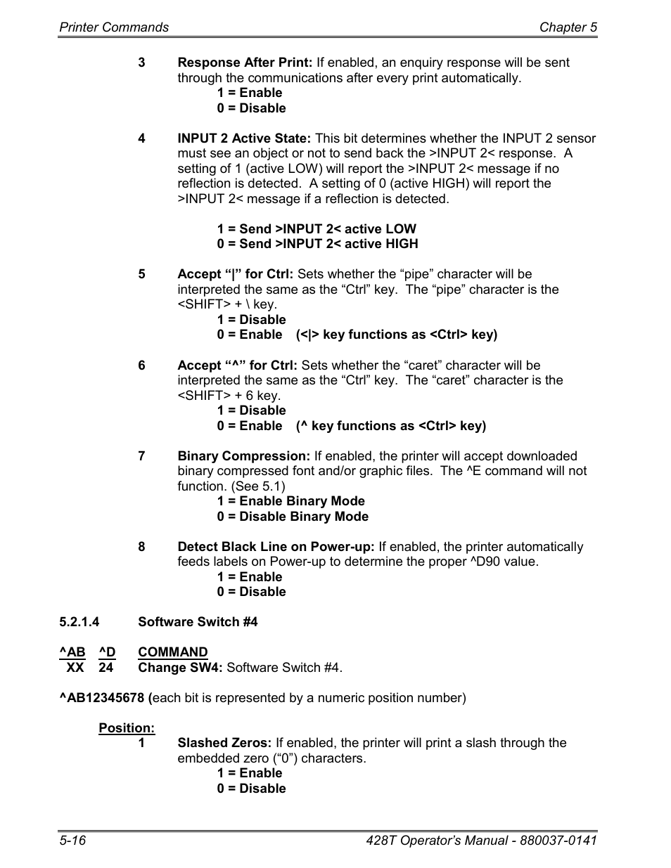 4 software switch #4 | Microcom 428T User Manual | Page 90 / 249