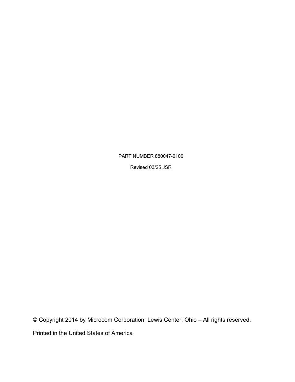 Microcom 814M Operators Manual User Manual | 46 pages