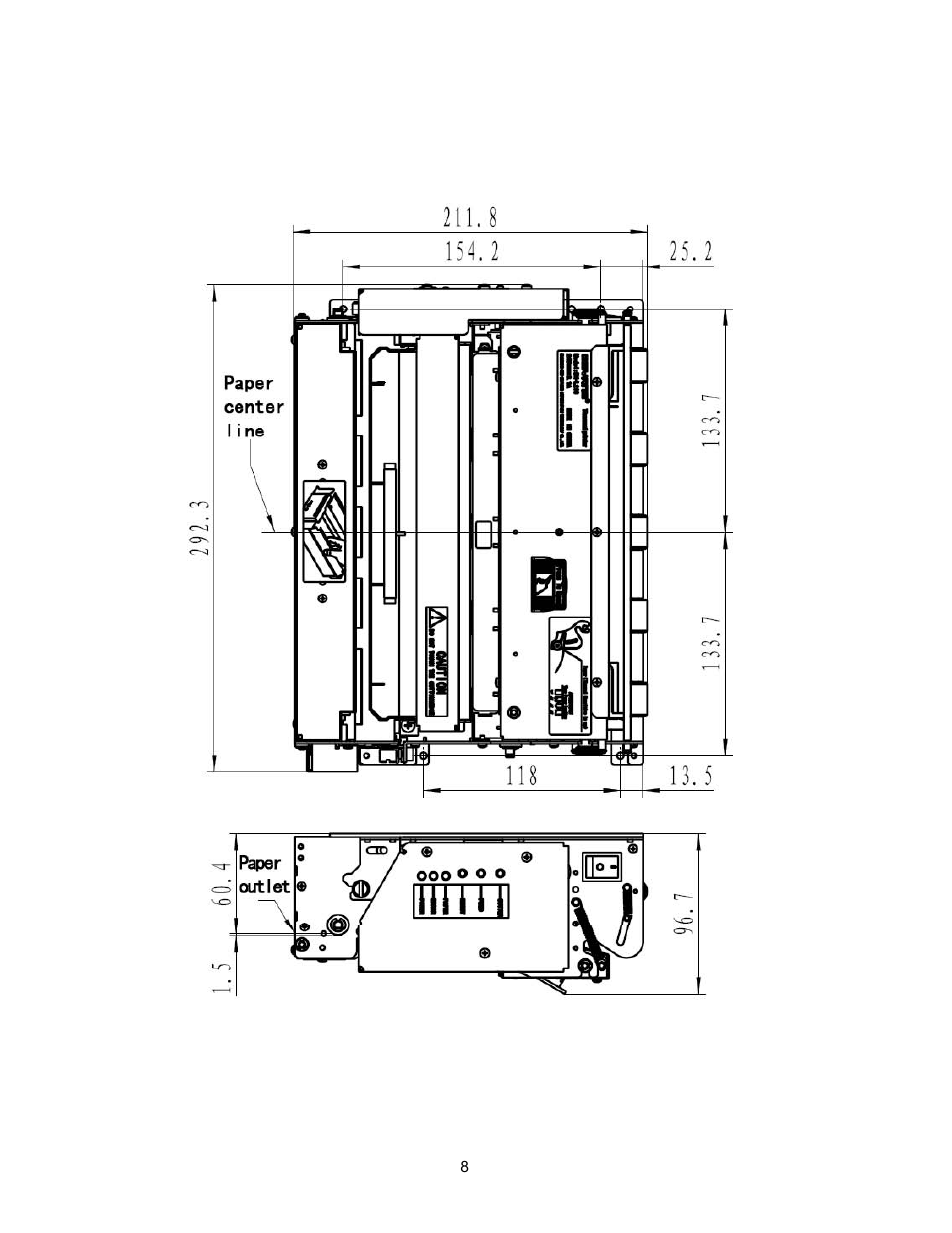 2 external dimensions | Microcom 814M Operators Manual User Manual | Page 12 / 46