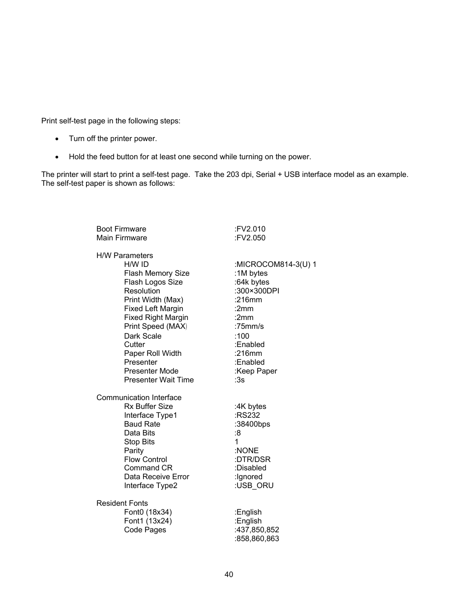 Appendix, Self-test page | Microcom 814M Operators Manual User Manual | Page 44 / 46