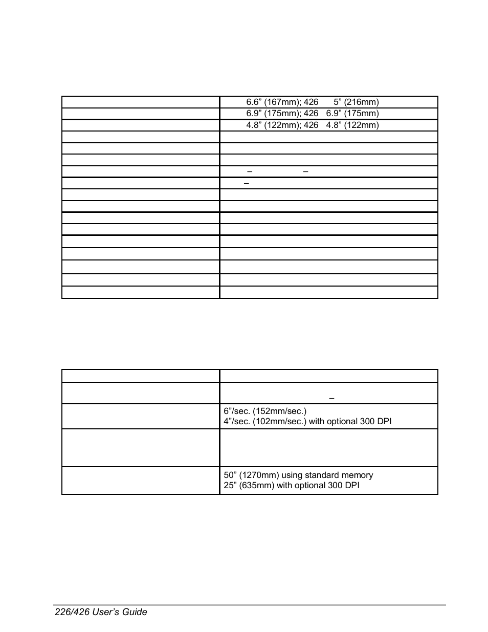 Chapter 1: printer specifications, 1 general specifications, 2 printing specifications | Microcom 226 Users Guide User Manual | Page 13 / 70