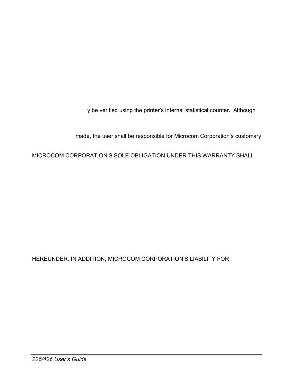 Appendix a, Limited warranty | Microcom 226 Users Guide User Manual | Page 57 / 70