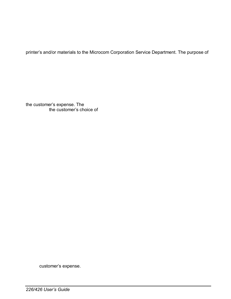 Appendix b, Return material authorization (rma) procedure | Microcom 226 Users Guide User Manual | Page 59 / 70