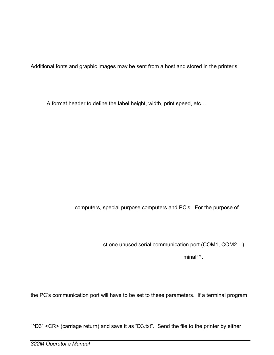 Chapter 5: designing labels using lds, 1 control characters, 2 lds design exercises | Microcom 322M User Manual | Page 27 / 120