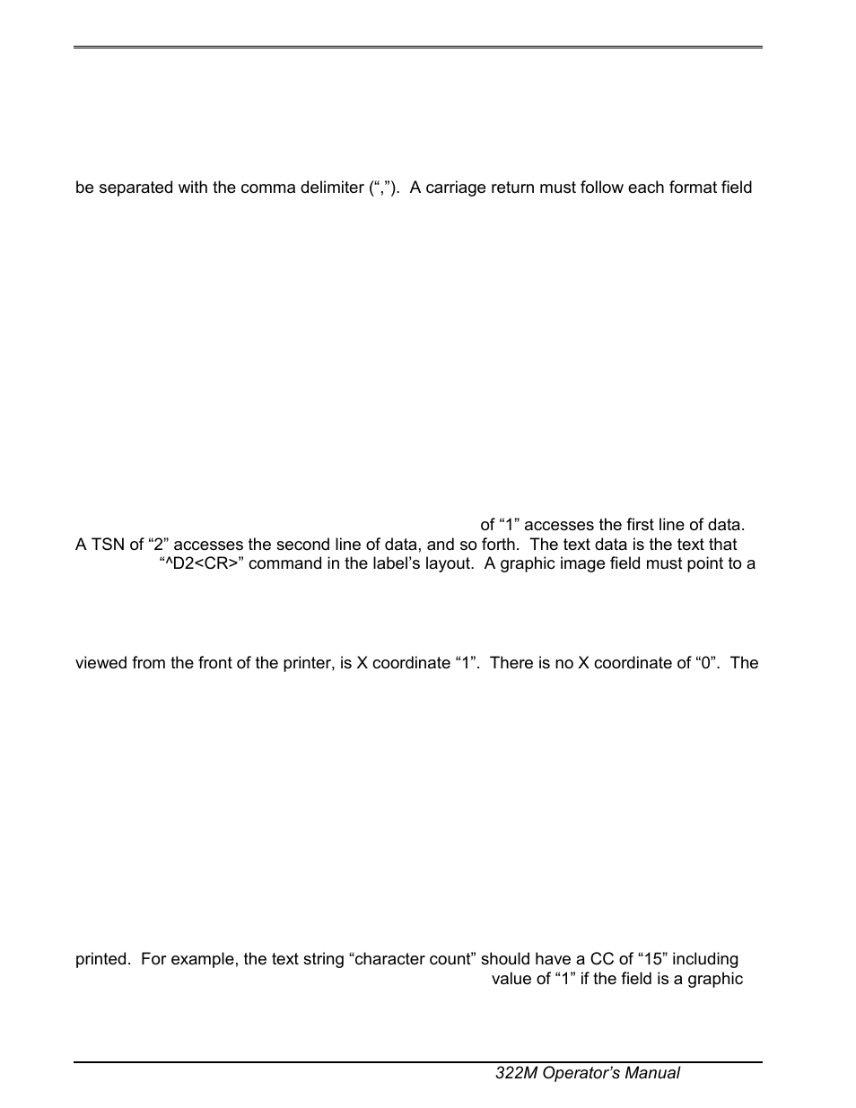 6 label format fields | Microcom 322M User Manual | Page 36 / 120