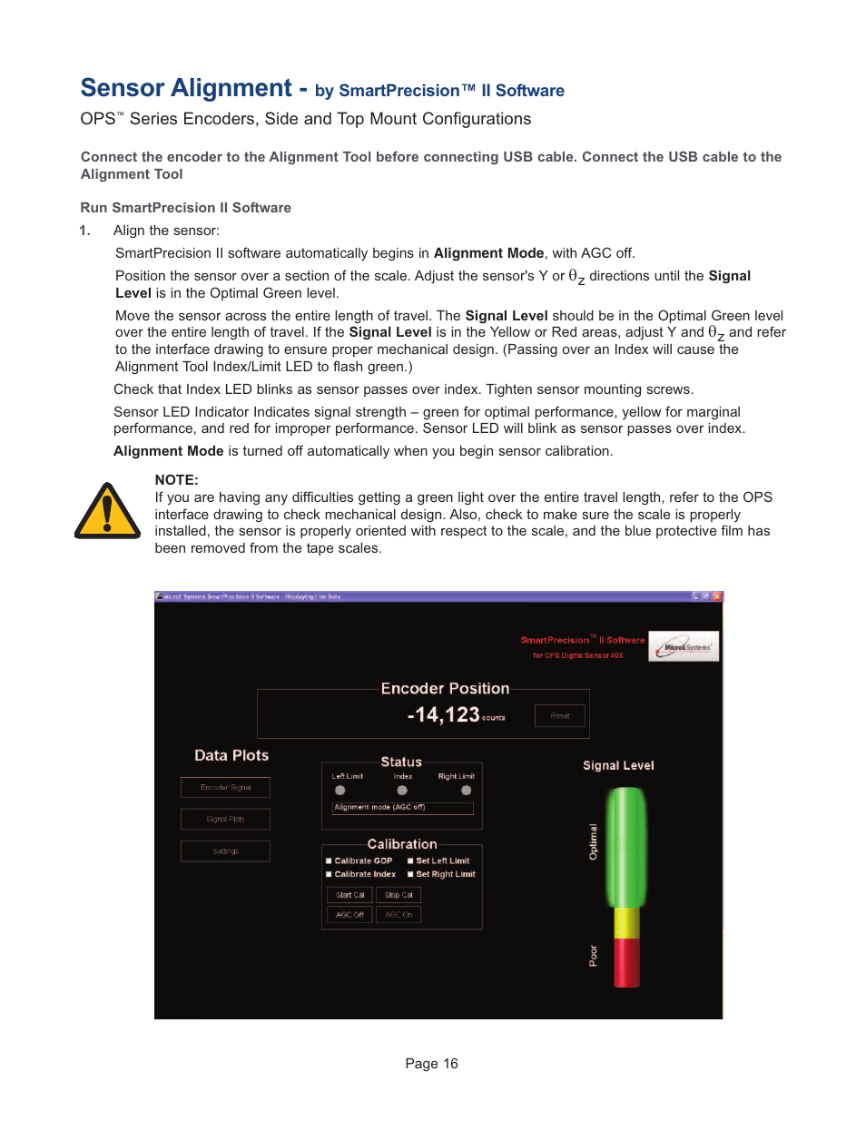 Sensor alignment | MicroE OPS Series User Manual | Page 16 / 25