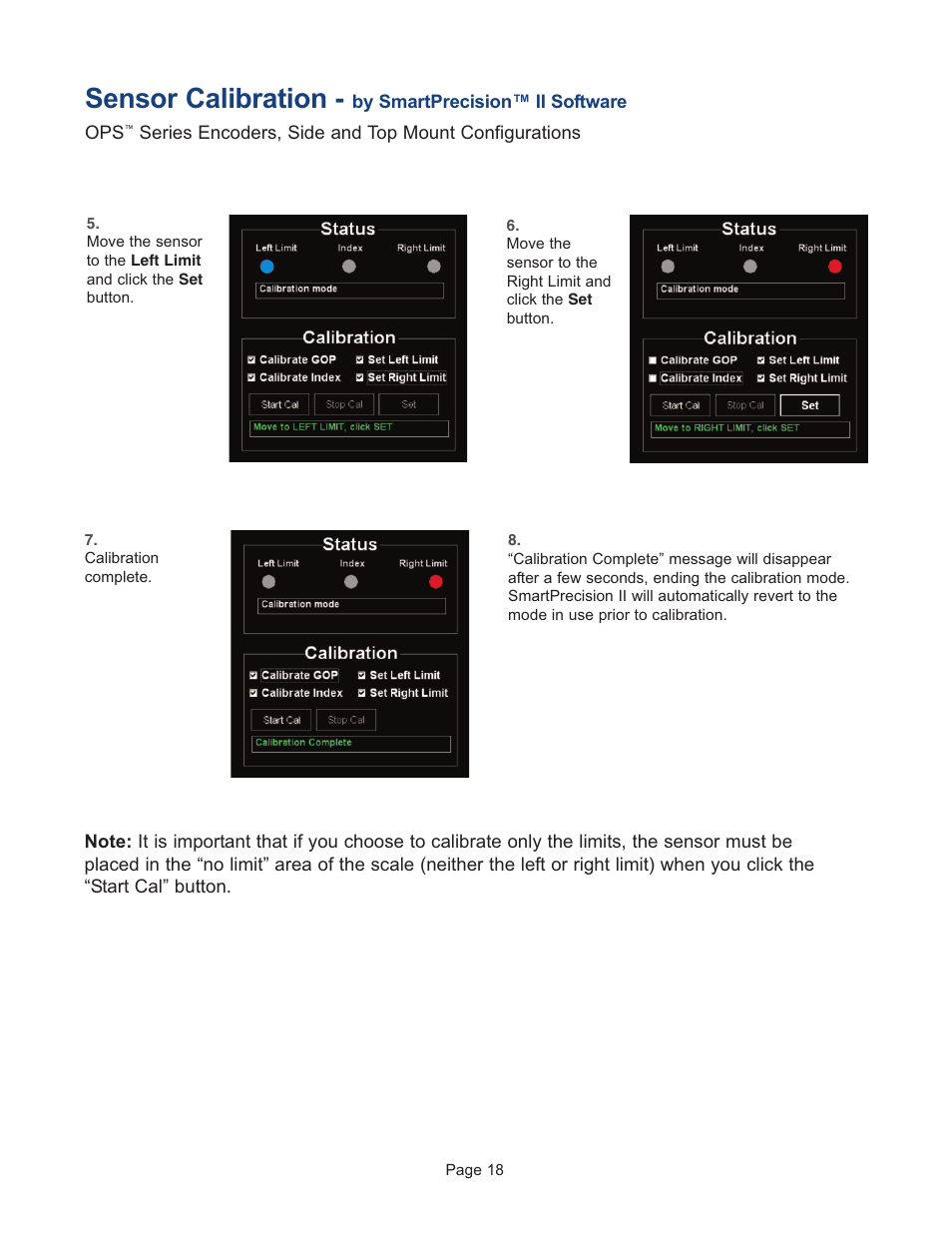 Sensor calibration | MicroE OPS Series User Manual | Page 18 / 25
