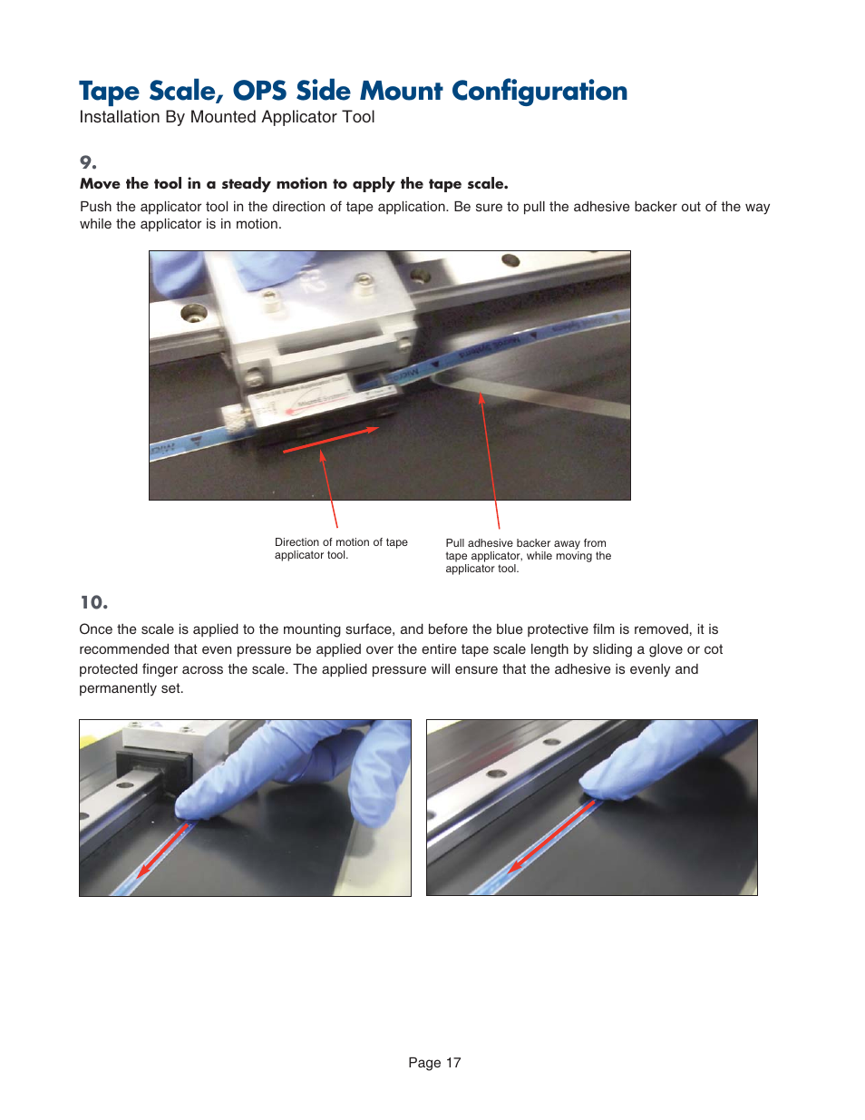 Tape scale, ops side mount configuration | MicroE PurePrecision User Manual | Page 17 / 33