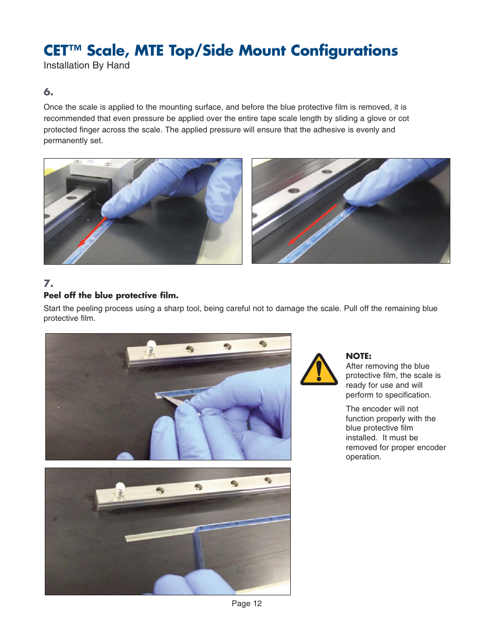 Cet™ scale, mte top/side mount configurations | MicroE CET for MTE Series User Manual | Page 12 / 27