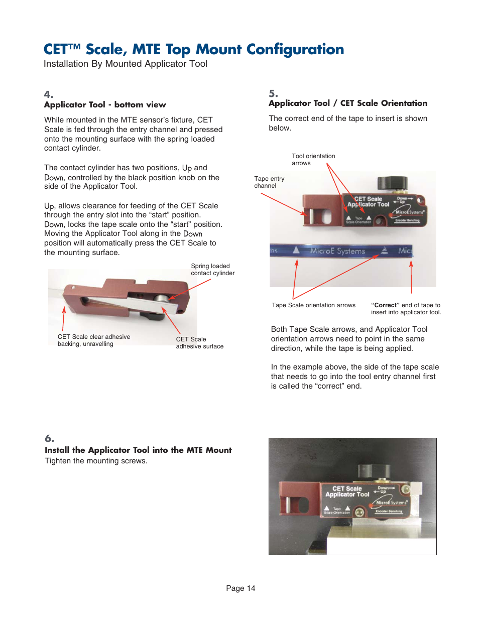 Cet™ scale, mte top mount configuration | MicroE CET for MTE Series User Manual | Page 14 / 27