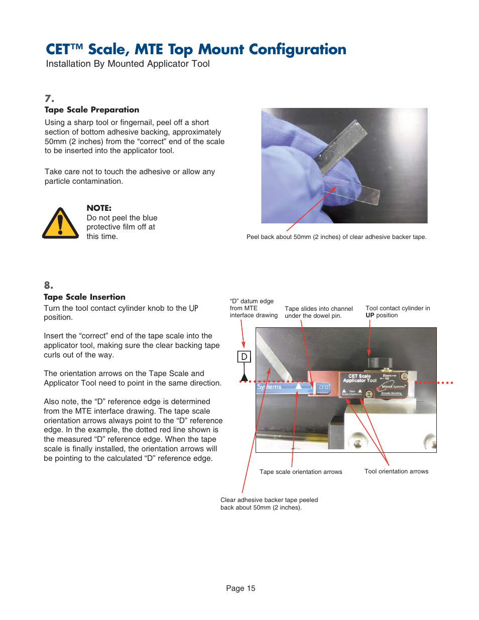 Cet™ scale, mte top mount configuration | MicroE CET for MTE Series User Manual | Page 15 / 27