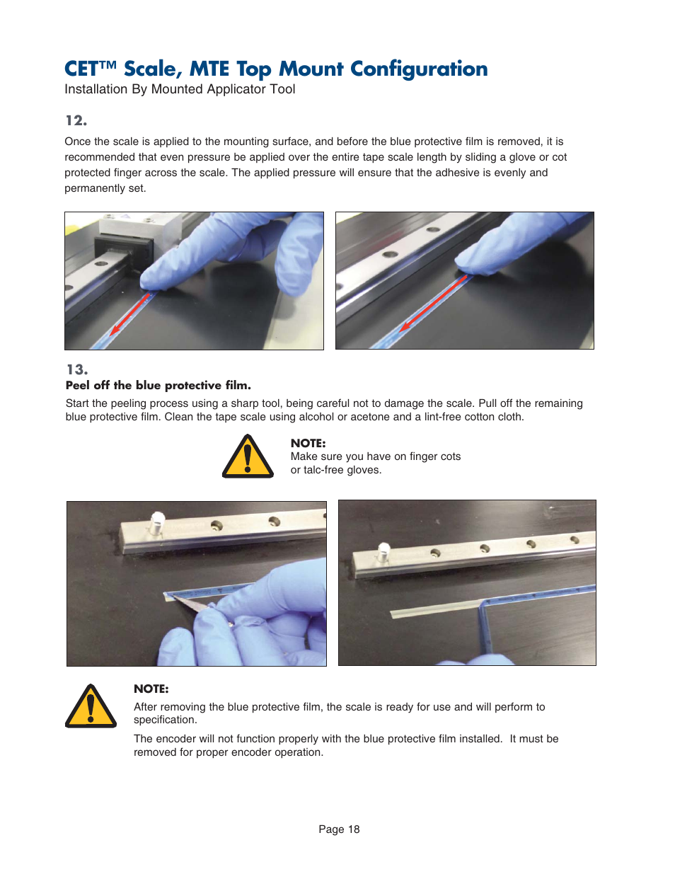 Cet™ scale, mte top mount configuration | MicroE CET for MTE Series User Manual | Page 18 / 27