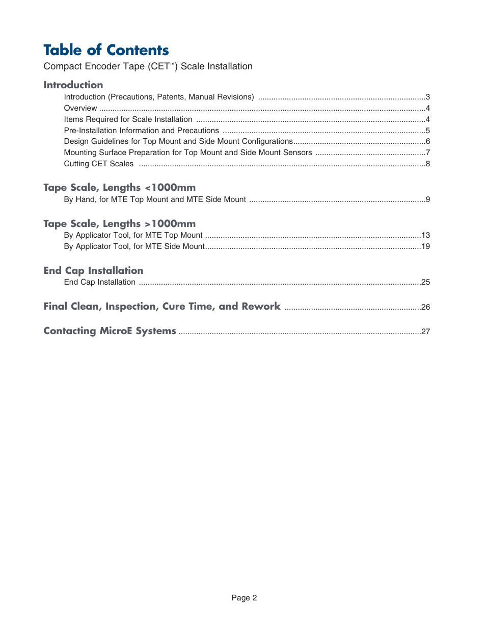 MicroE CET for MTE Series User Manual | Page 2 / 27