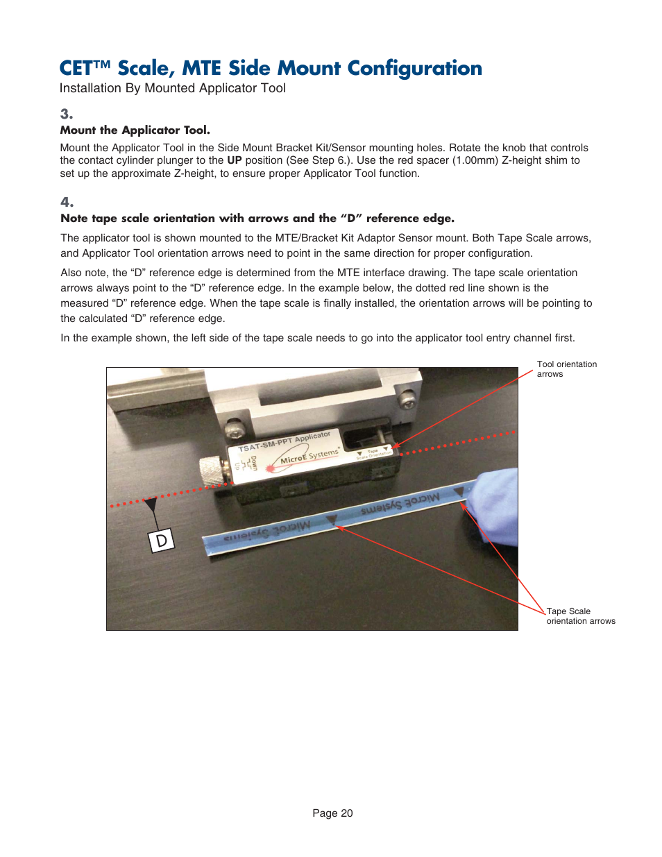 Cet™ scale, mte side mount configuration | MicroE CET for MTE Series User Manual | Page 20 / 27
