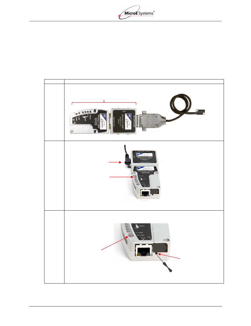 1 using the cal. pushbutton, 1 sensor alignment, Using the cal. pushbutton | Sensor alignment, Section | MicroE Mercury II 5000 User Manual | Page 10 / 70