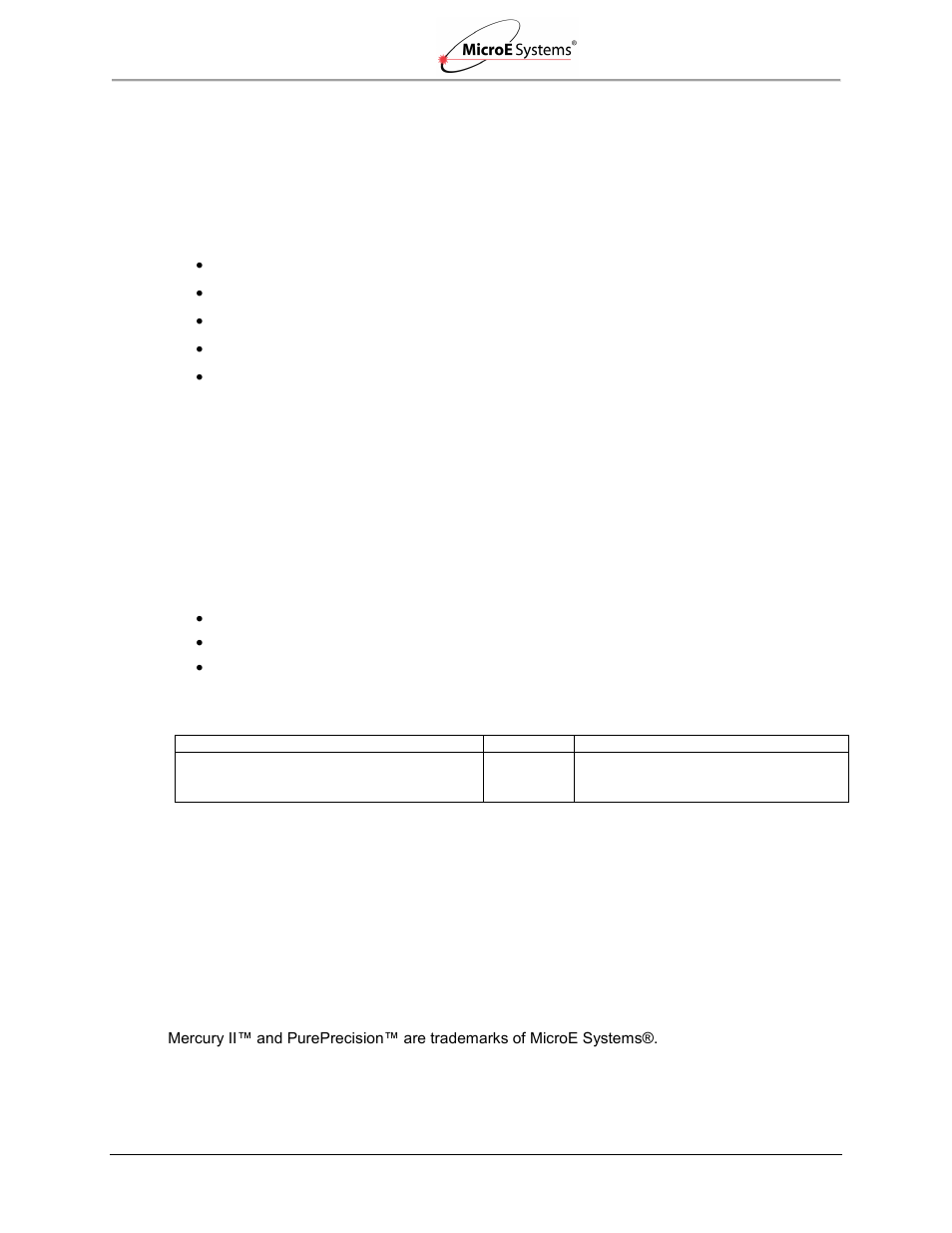 0 introduction, 1 overview, 2 applicable encoders | 3 related documents, 4 manual revisions, 5 patents, 6 trademarks, Introduction, Overview, Applicable encoders | MicroE Mercury II 5000 User Manual | Page 43 / 70