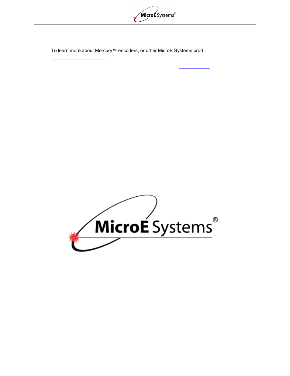 0 contacting microe, Contacting microe | MicroE Mercury II 5000 User Manual | Page 70 / 70