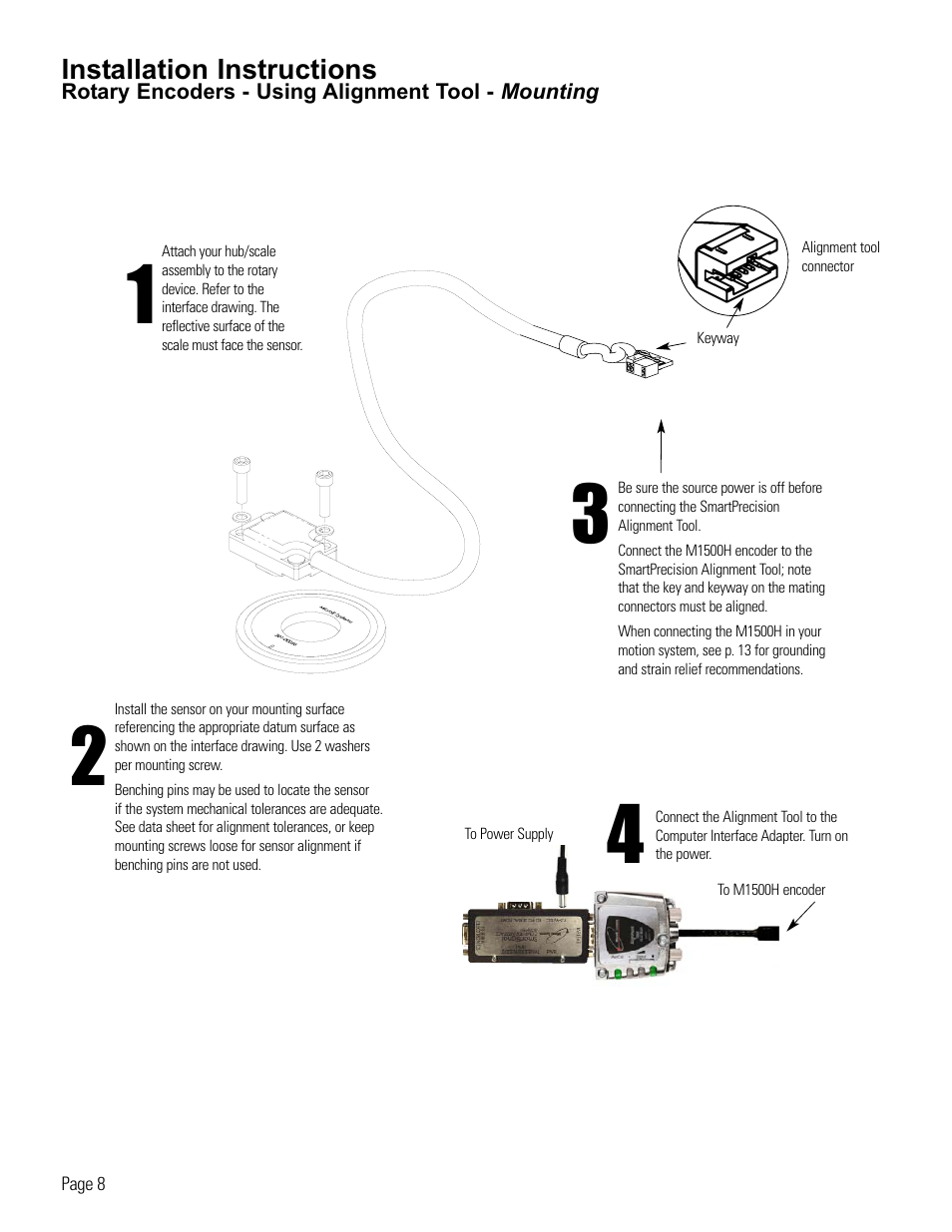 Rotary encoder installation-using alignment tool | MicroE 1500H Mercury User Manual | Page 10 / 20