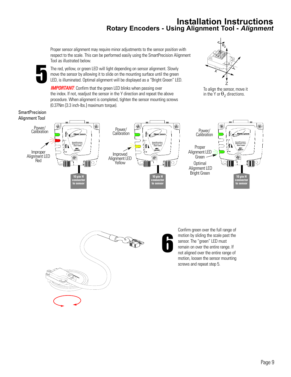 Rotary encoder alignment-using alignment tool, Installation instructions, Rotary encoders - using alignment tool - alignment | MicroE 1500H Mercury User Manual | Page 11 / 20