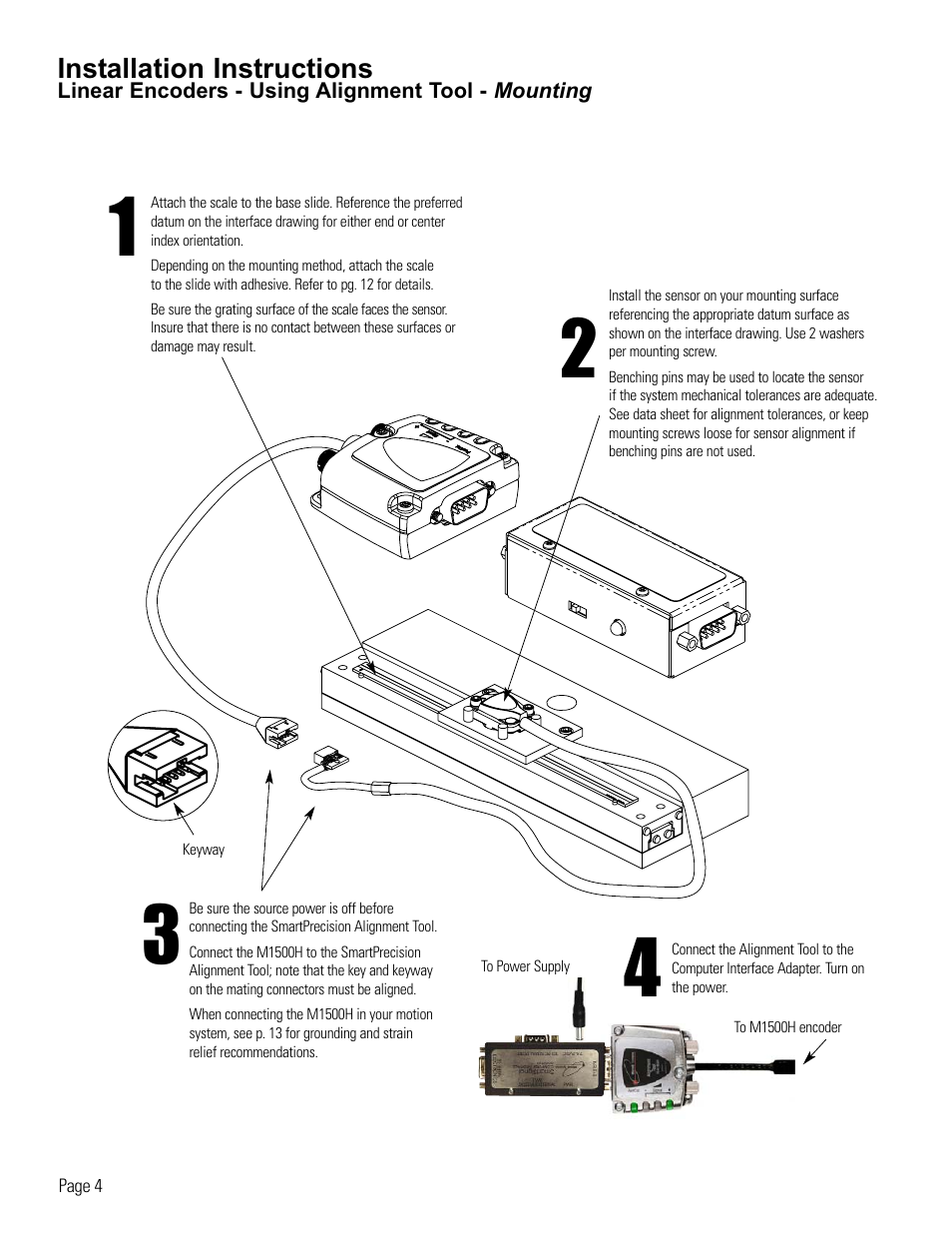 Linear encoder installation-using alignment tool | MicroE 1500H Mercury User Manual | Page 6 / 20