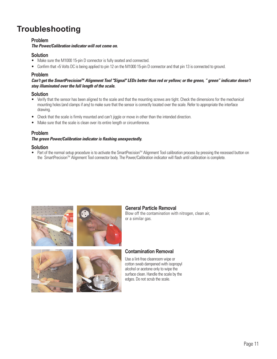 Troubleshooting, cleaning scales, Troubleshooting | MicroE 1000 Mercury User Manual | Page 13 / 14