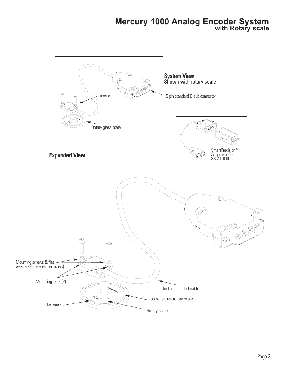 Linear encoder system diagram, Mercury 1000 analog encoder system | MicroE 1000 Mercury User Manual | Page 5 / 14
