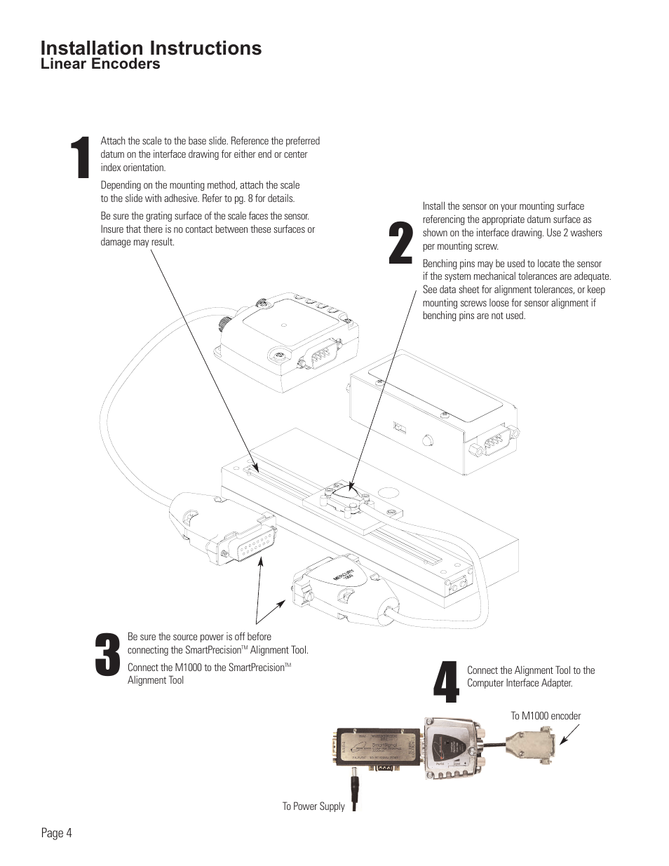 Linear encoder installation | MicroE 1000 Mercury User Manual | Page 6 / 14