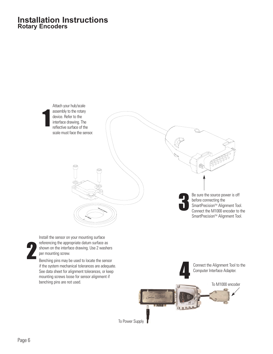 Rotary encoder installation | MicroE 1000 Mercury User Manual | Page 8 / 14