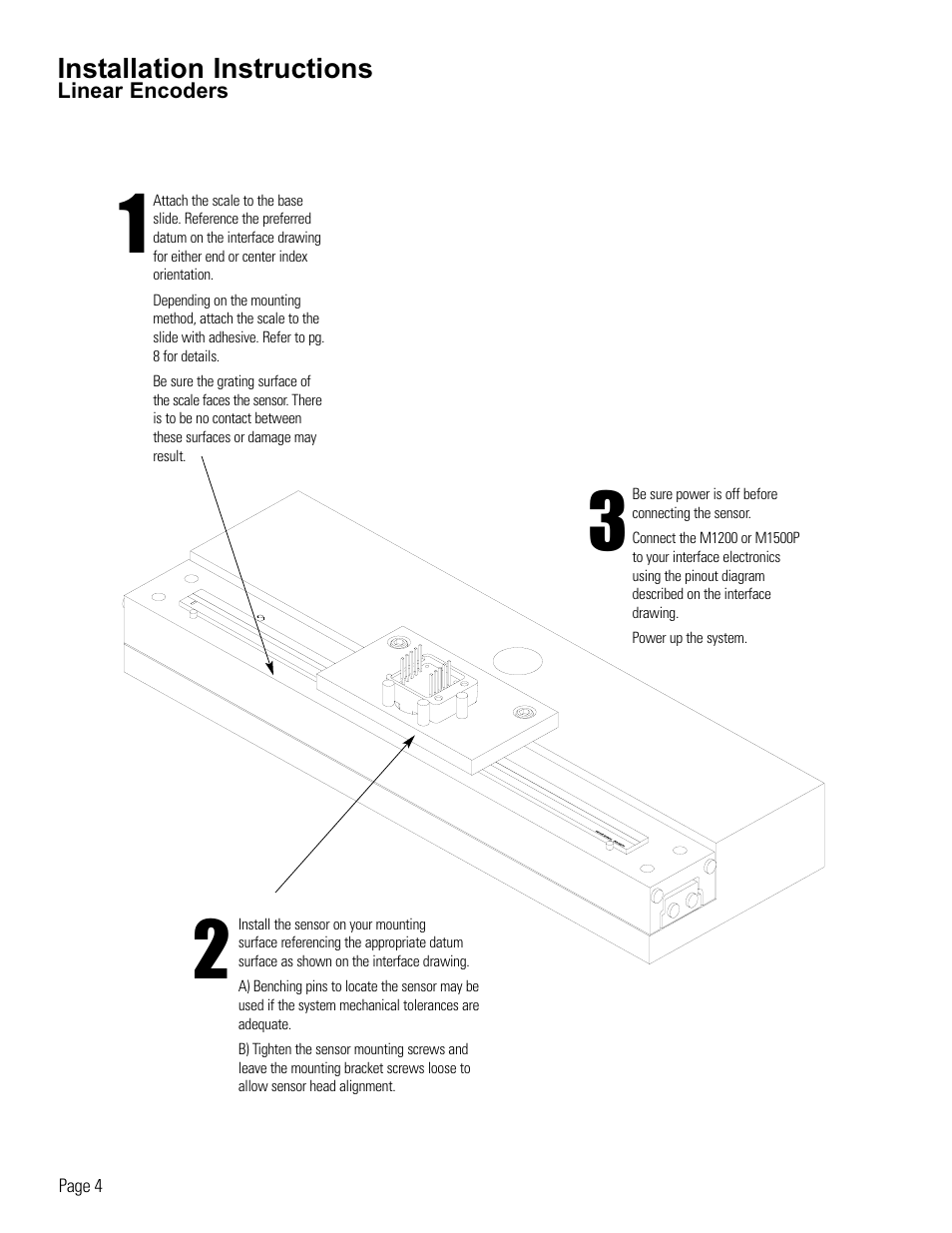Linear encoder installation | MicroE 1200 Mercury User Manual | Page 6 / 11