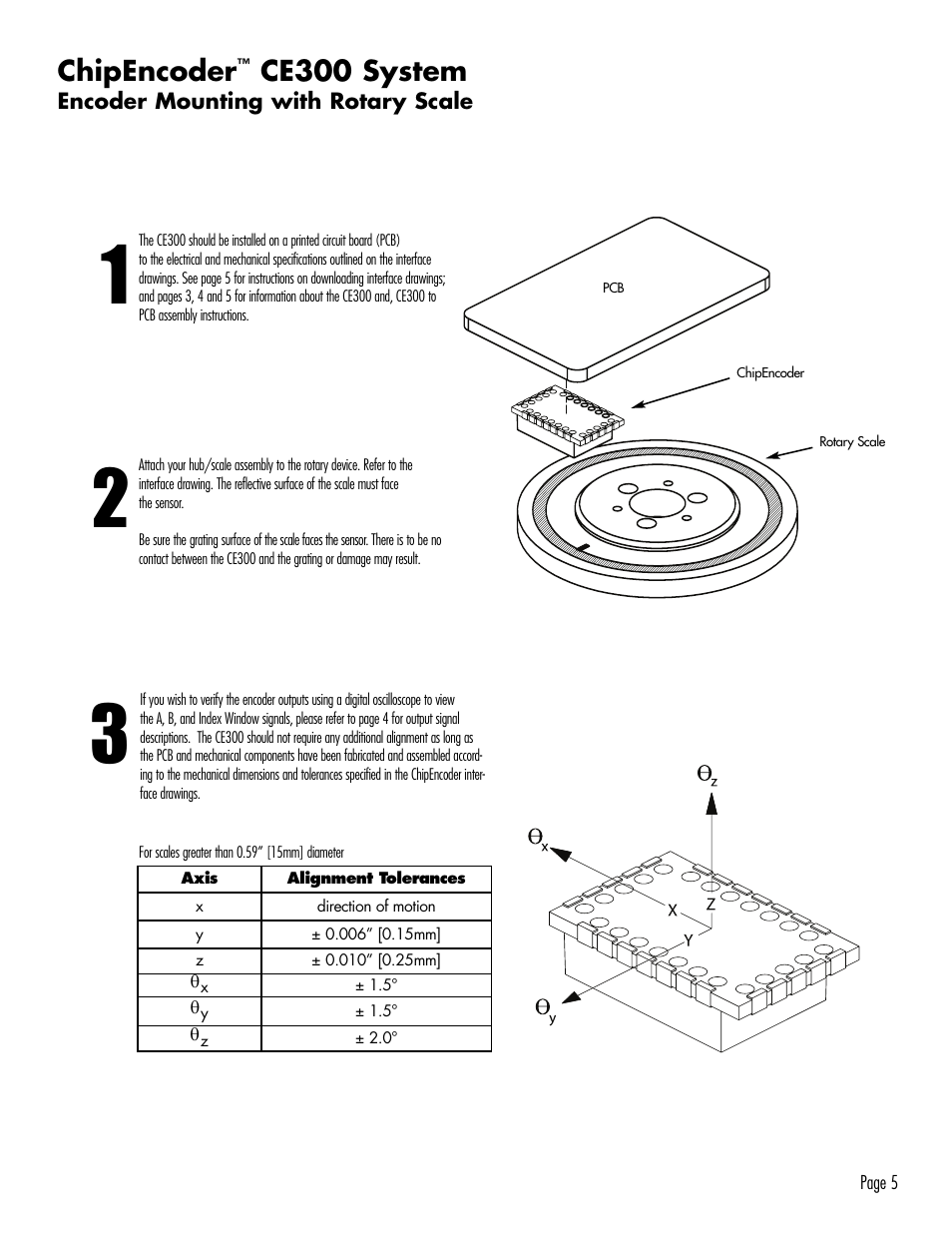 Rotary encoder installation, Chipencoder, Ce300 system | MicroE CE300 ChipEncoder User Manual | Page 5 / 10