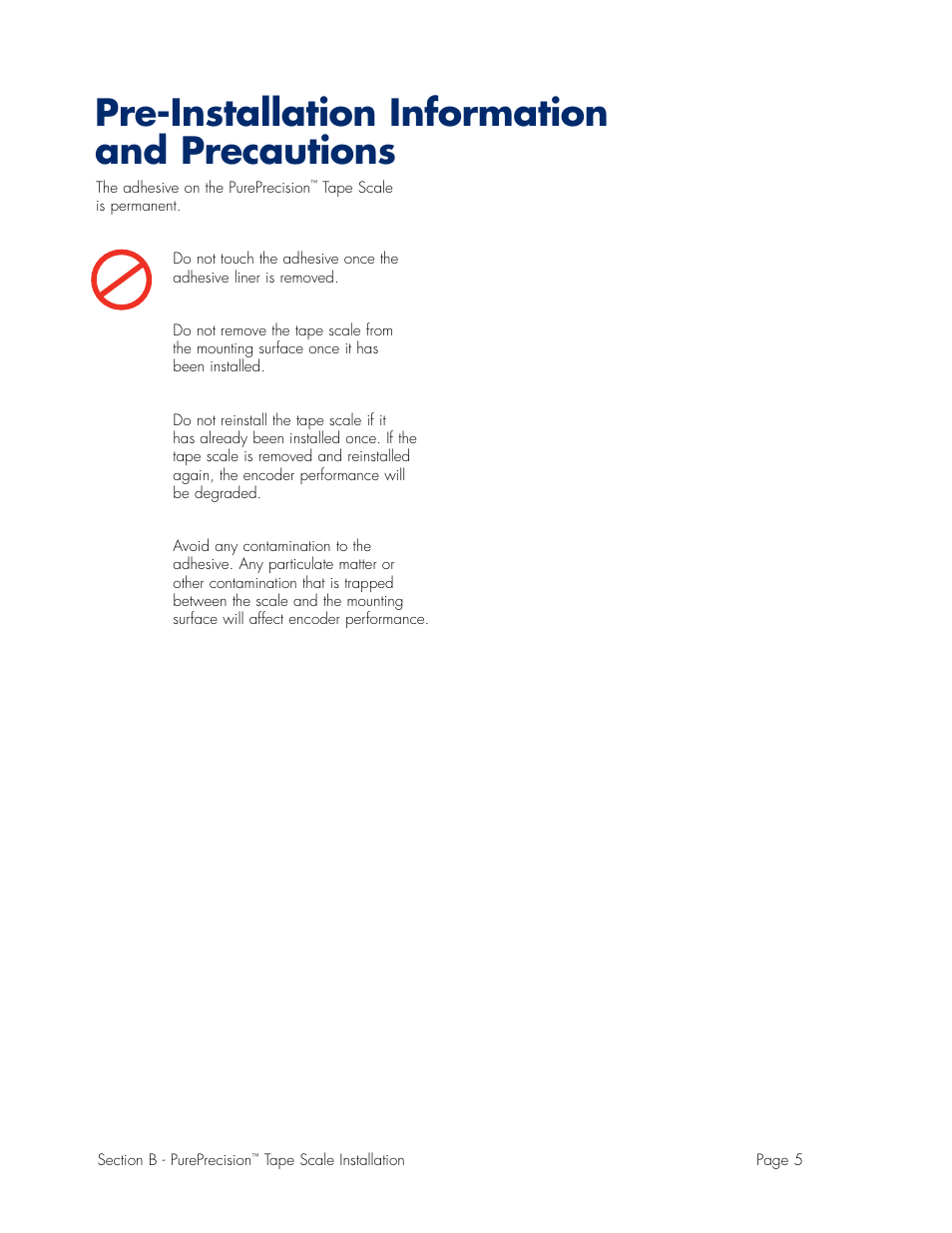 Pre-installation precautions-2, Pre-installation information and precautions | MicroE Mercury II 6000V User Manual | Page 27 / 67