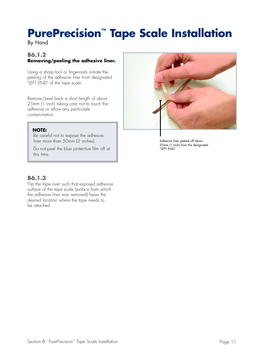 Pureprecision, Tape scale installation | MicroE Mercury II 6000V User Manual | Page 33 / 67