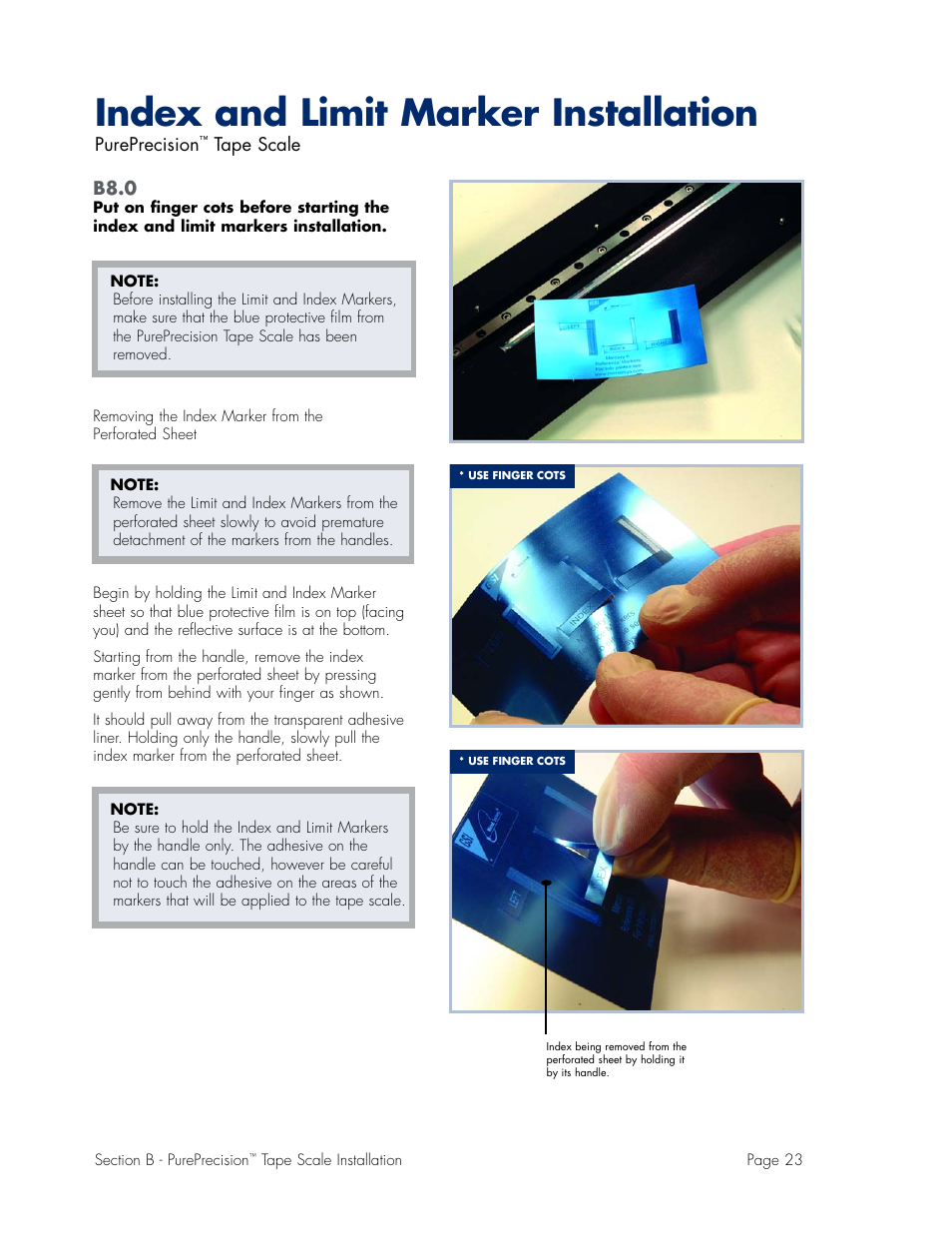 Index & limit marker installation, Index and limit marker installation | MicroE Mercury II 6000V User Manual | Page 45 / 67