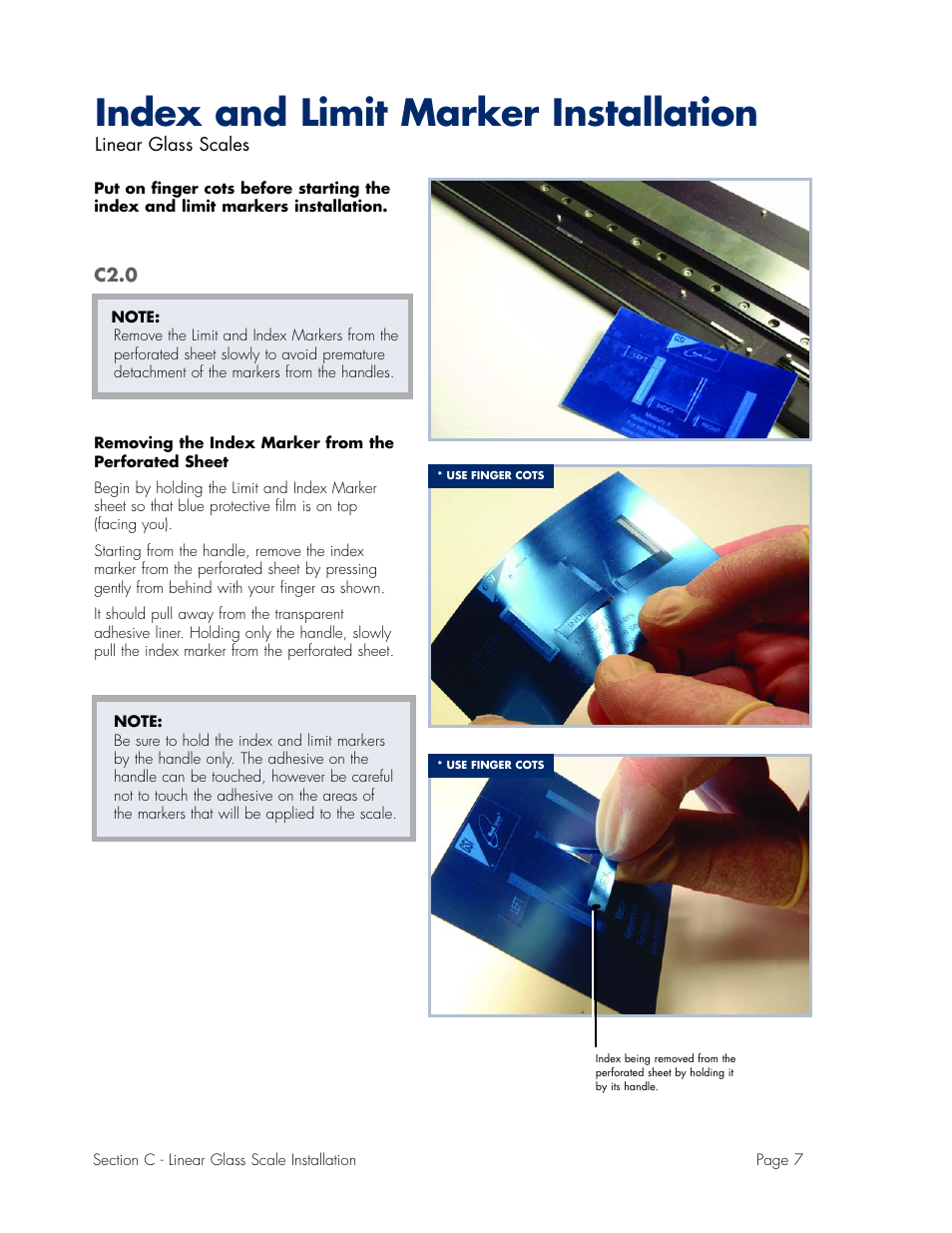 Index & limit marker installation, Index and limit marker installation | MicroE Mercury II 6000V User Manual | Page 62 / 67