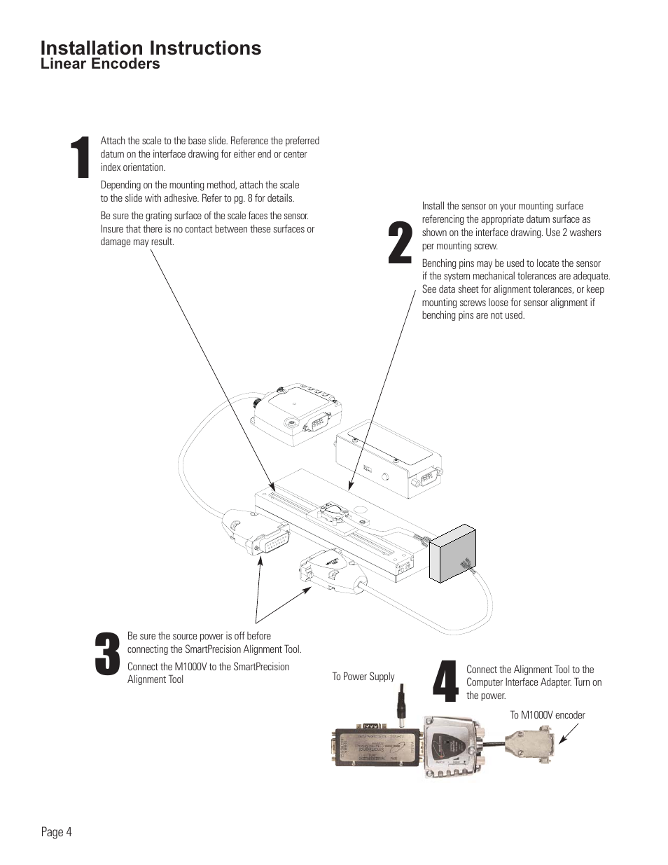 Linear vacuum encoder installation | MicroE 1000V Mercury User Manual | Page 6 / 14