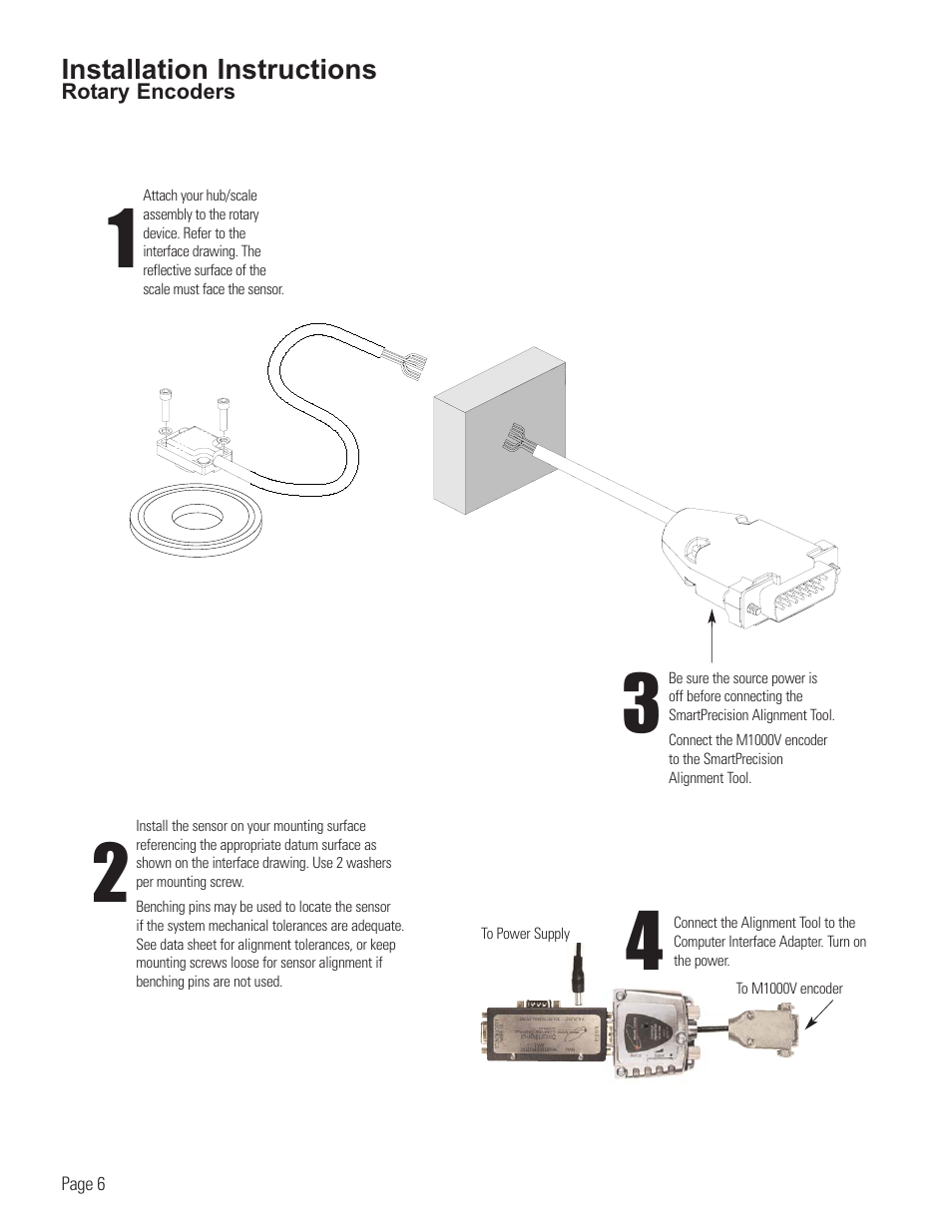 Rotary vacuum encoder installation | MicroE 1000V Mercury User Manual | Page 8 / 14