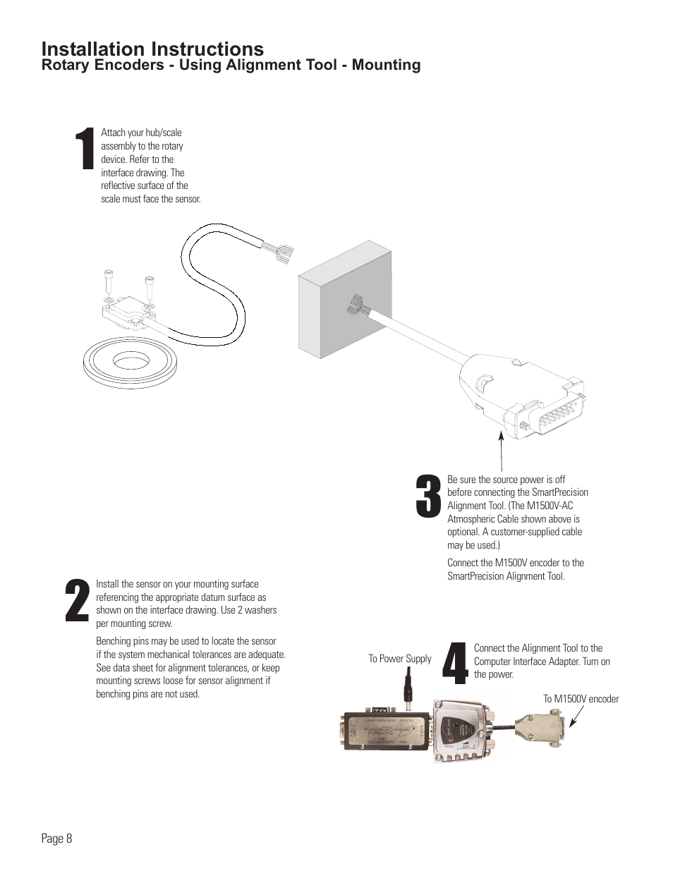 Rotary encoder installation-using alignment tool | MicroE 1500V Mercury User Manual | Page 10 / 19