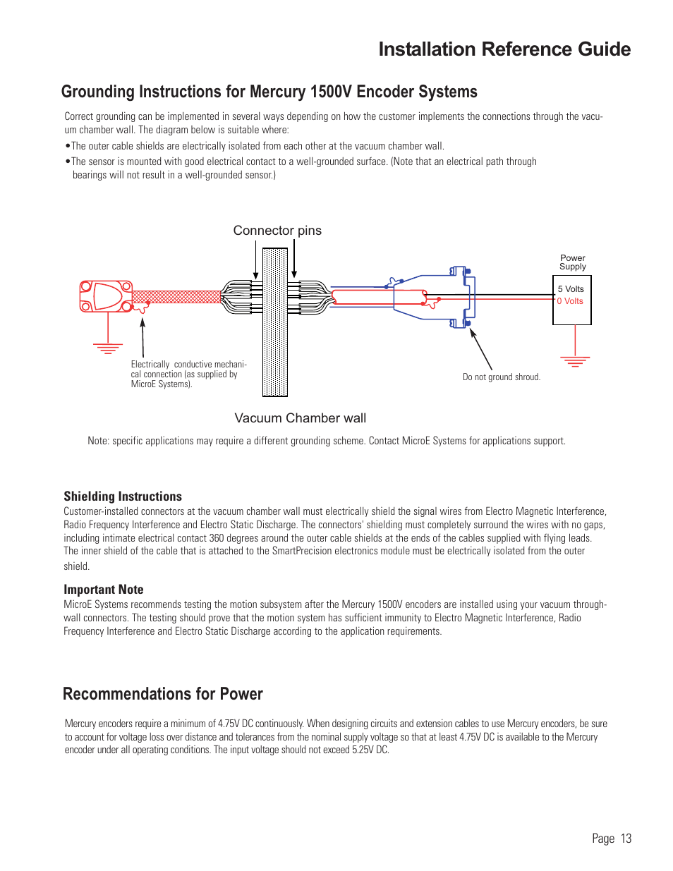 Reference: grounding and shielding, Installation reference guide | MicroE 1500V Mercury User Manual | Page 15 / 19