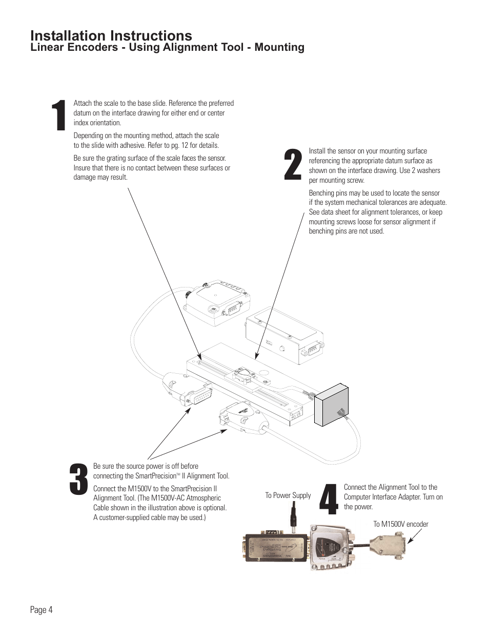 Linear encoder installation-using alignment tool | MicroE 1500V Mercury User Manual | Page 6 / 19