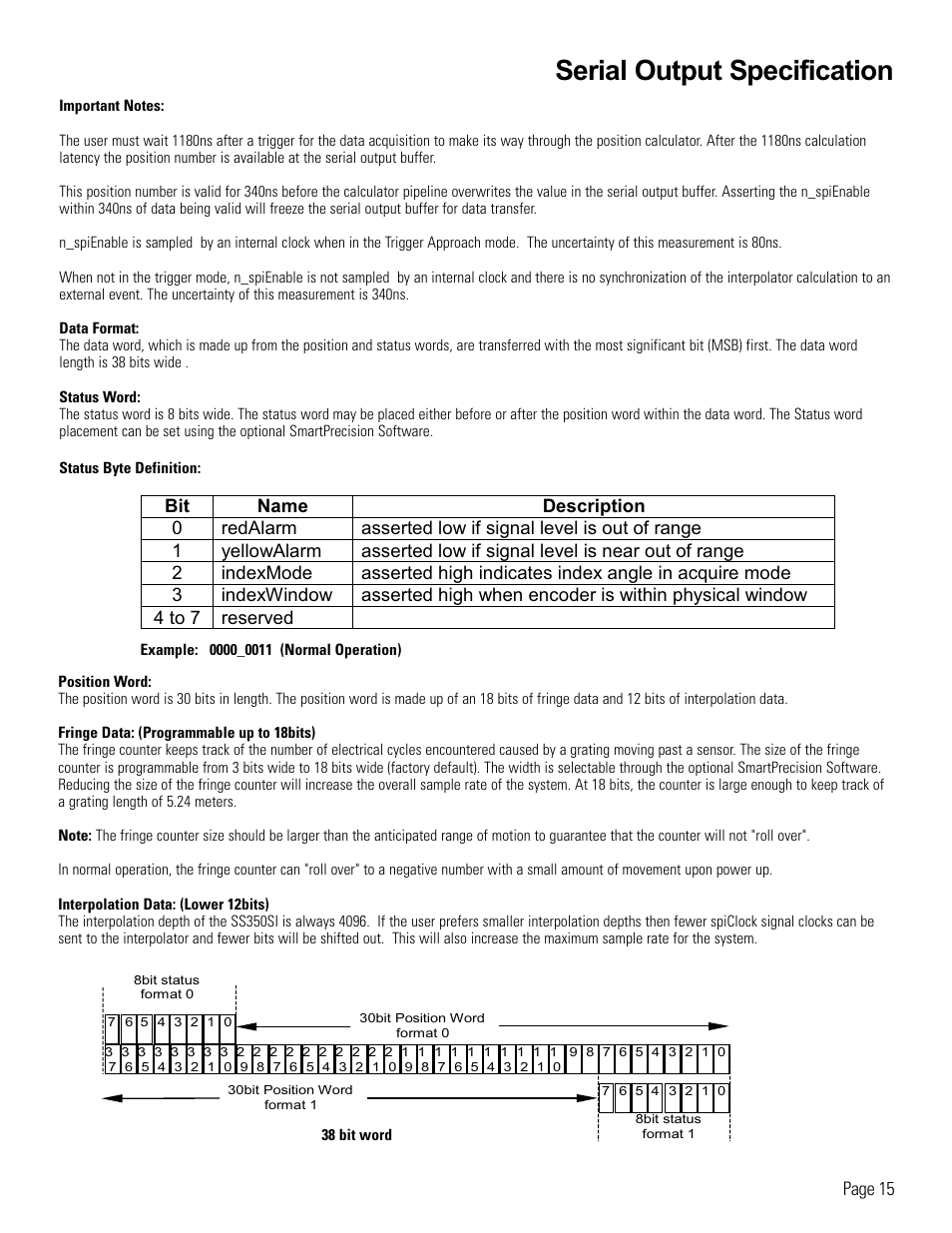 Serial output specification, Page 15 | MicroE 3500Si Mercury User Manual | Page 17 / 21
