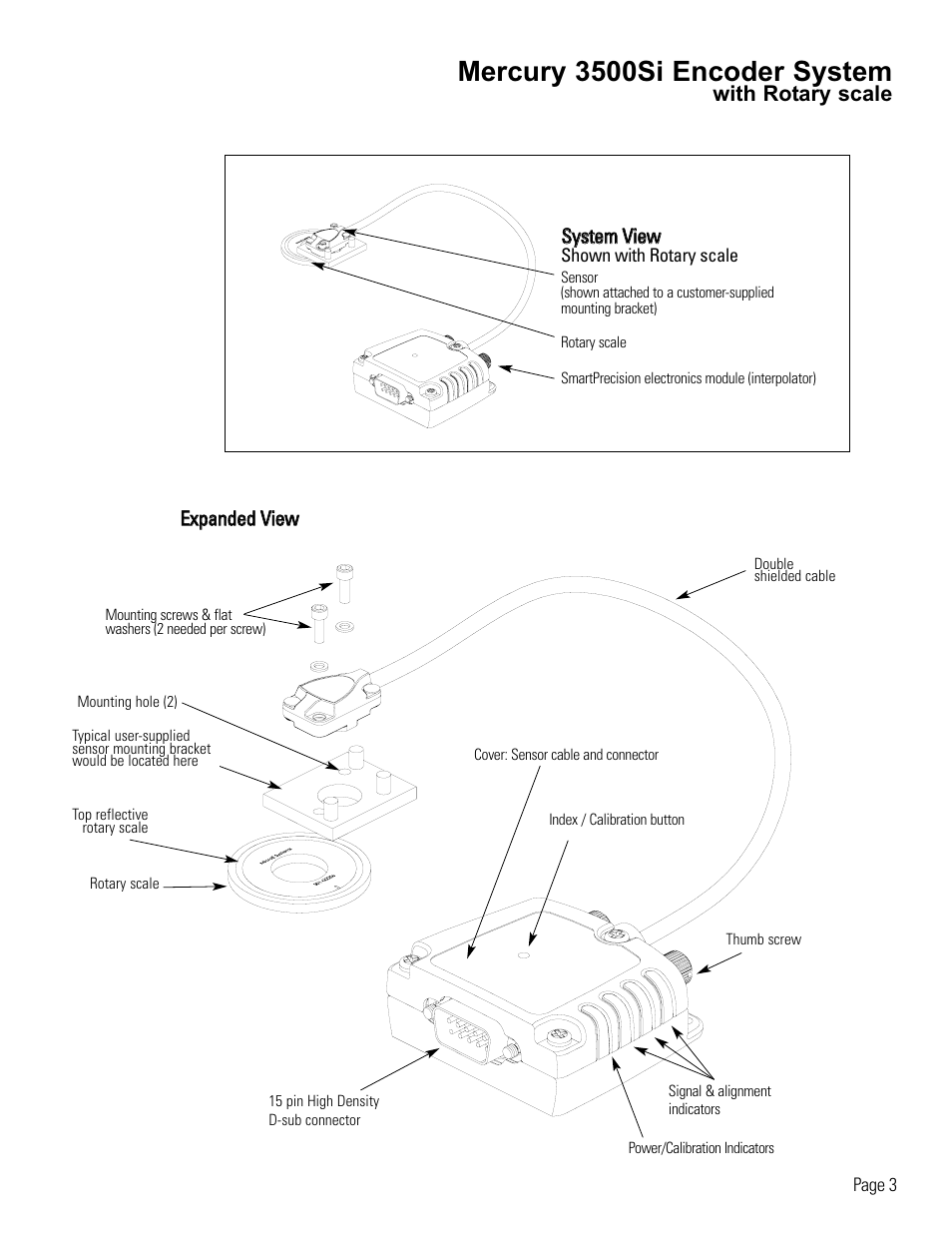 Rotary encoder system diagram, Mercury 3500si encoder system | MicroE 3500Si Mercury User Manual | Page 5 / 21