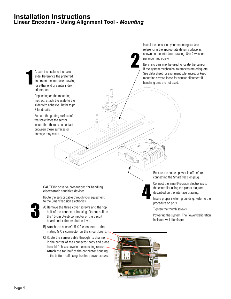 Linear encoder installation, Installation instructions | MicroE 3500Si Mercury User Manual | Page 6 / 21
