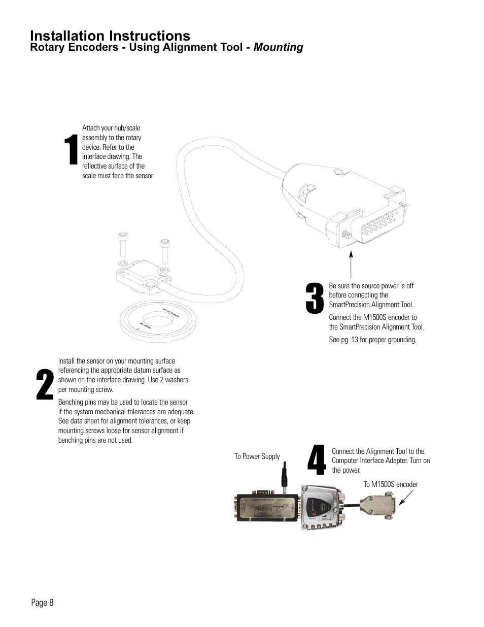 Rotary encoder installation-using alignment tool | MicroE 1500S Mercury User Manual | Page 10 / 19