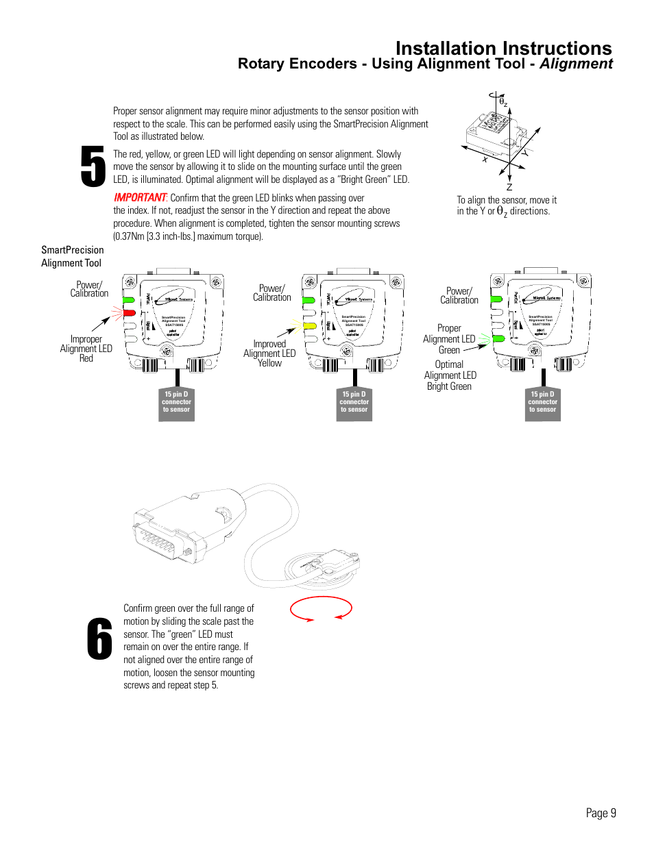 Rotary encoder alignment-using alignment tool, Installation instructions, Rotary encoders - using alignment tool - alignment | MicroE 1500S Mercury User Manual | Page 11 / 19