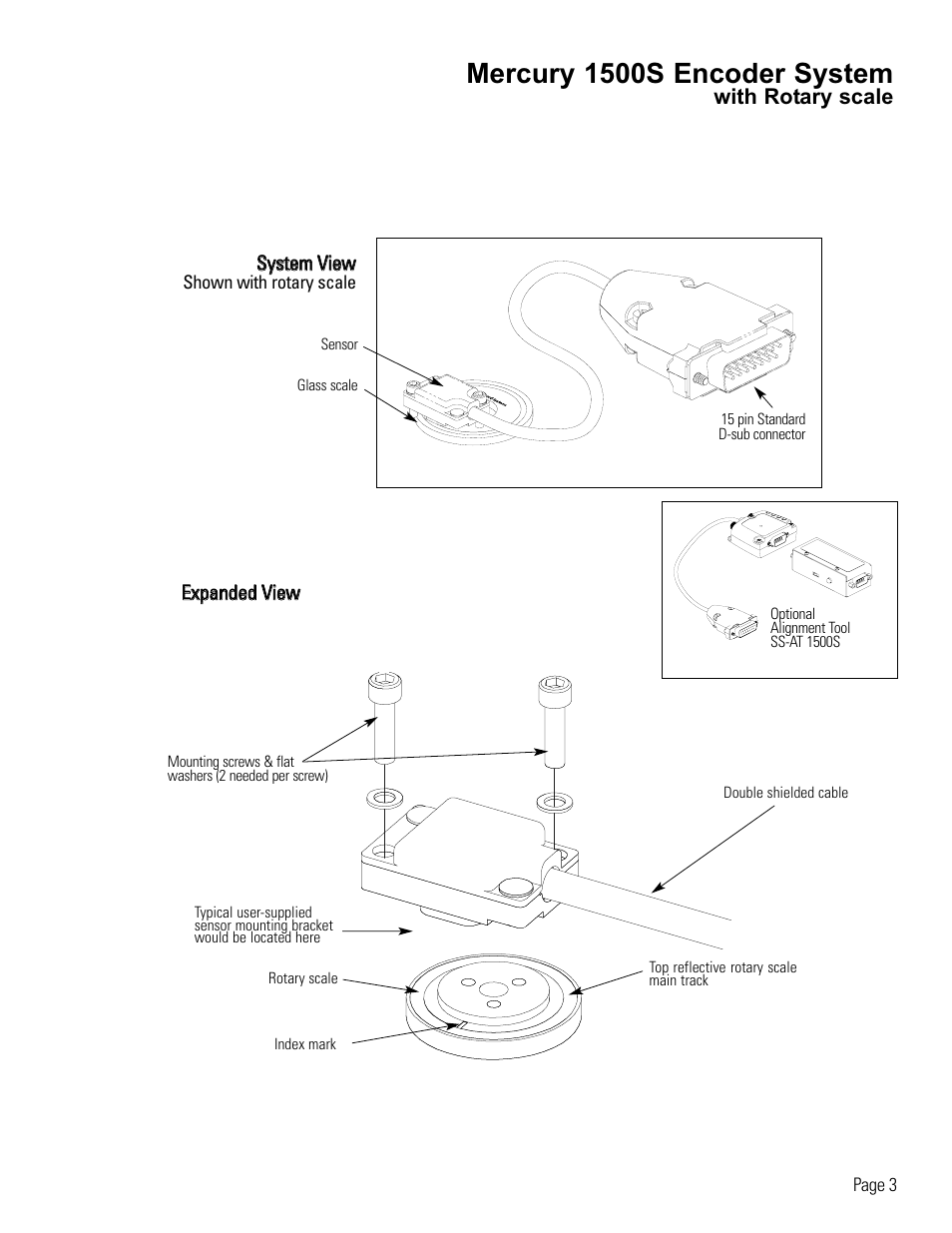 Rotary encoder system diagram, Mercury 1500s encoder system | MicroE 1500S Mercury User Manual | Page 5 / 19