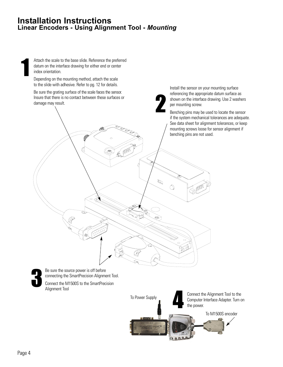 Linear encoder installation-using alignment tool | MicroE 1500S Mercury User Manual | Page 6 / 19