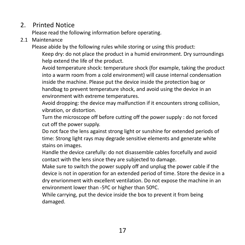 Printed notice, Maintenance, 17 2. printed notice | MicroLinks UM06 - user guide User Manual | Page 19 / 24