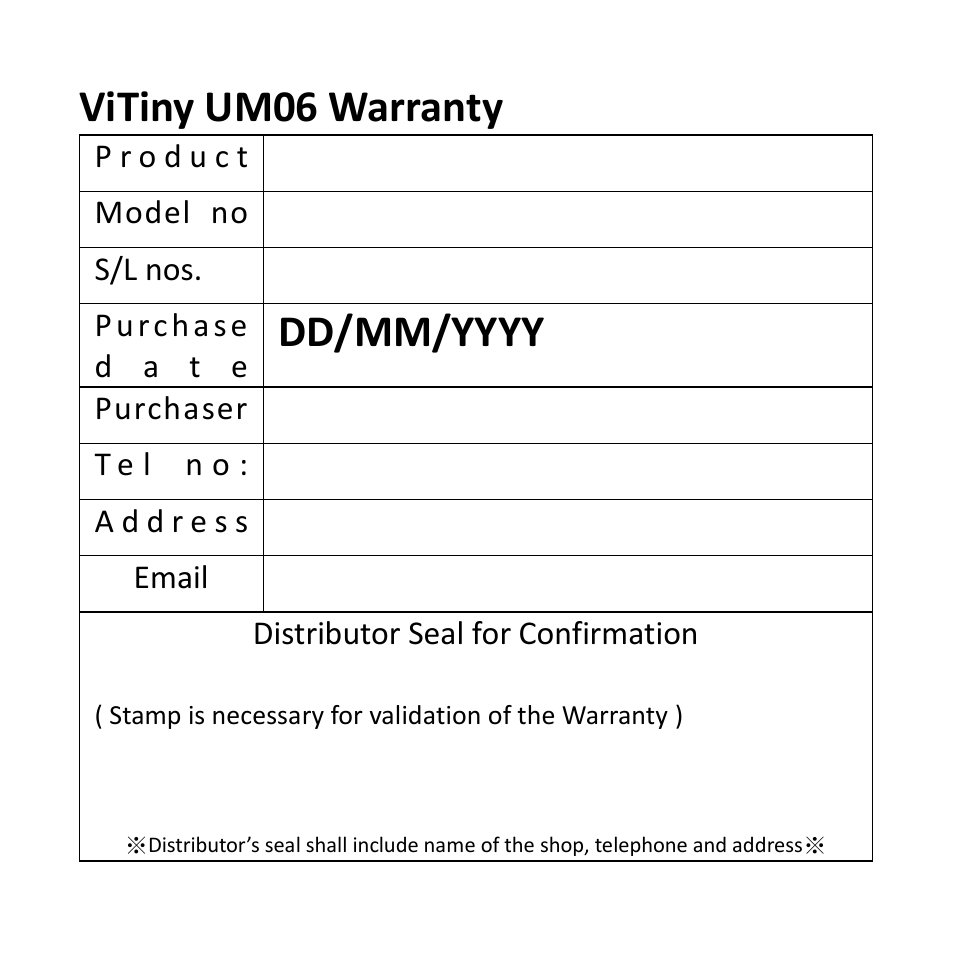 Vitiny um06 warranty | MicroLinks UM06 - user guide User Manual | Page 23 / 24