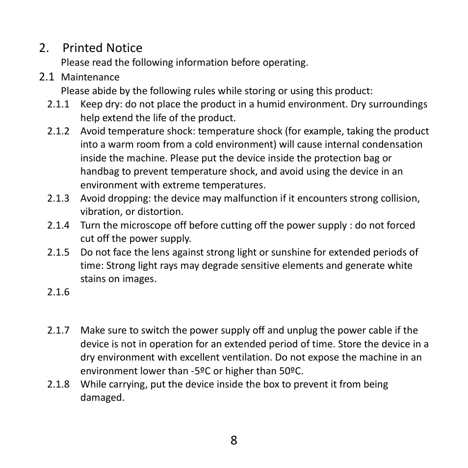 Maintenance, Printed notice | MicroLinks UM12 - user guide User Manual | Page 10 / 16